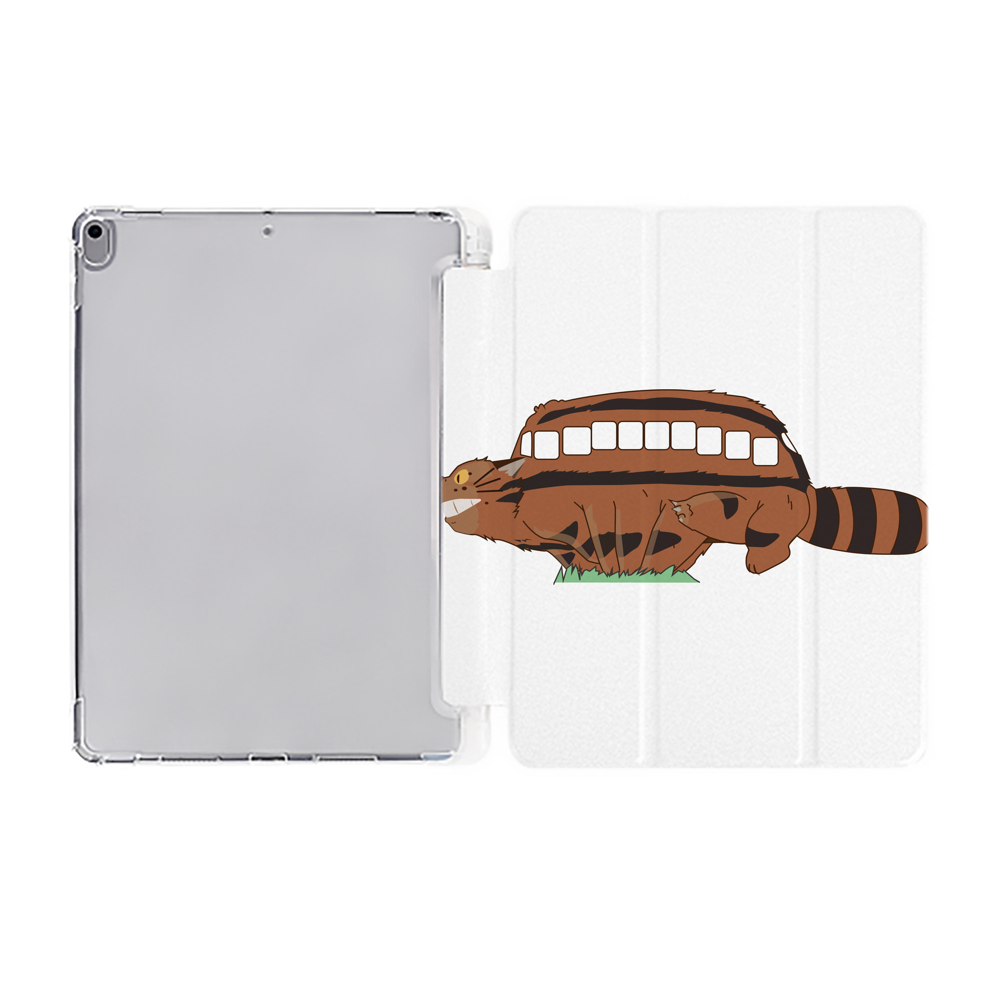 （画像用） となりのトトロ 草壁メイ 草壁サツキ My Neighbor Totoro Satsuki Kusakabe Mei Kusakabe IPad ケース ペン収納付き 三つ折りスタンド PUレザー×シリコン 対応機種9.5/10.5/10.9インチ